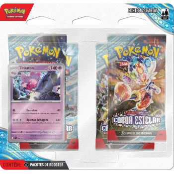 Pokémon - Escarlate e Violeta 07 - Coroa Estelar - Blister com 4 booster + Tinkaton