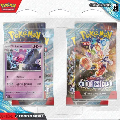 Pokémon - Escarlate e Violeta 07 - Coroa Estelar - Blister com 4 booster + Tinkaton