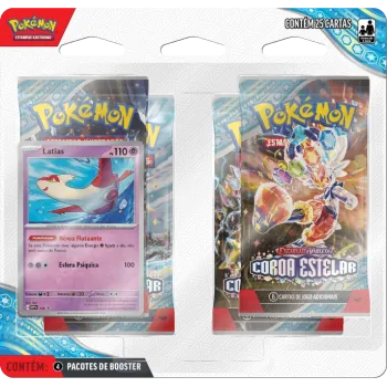 Pokémon - Escarlate e Violeta 07 - Coroa Estelar - Blister com 4 booster + Latias