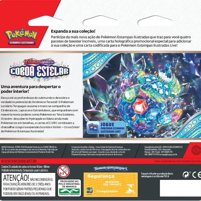 Pokémon - Escarlate e Violeta 07 - Coroa Estelar - Blister com 4 booster + Latias