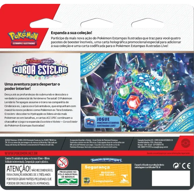 Pokémon - Escarlate e Violeta 07 - Coroa Estelar - Blister com 4 booster + Latias