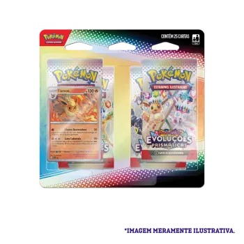 Pokémon - Escarlate e Violeta 08.5 - Evoluções Prismáticas - Blister com 4 booster + Flareon