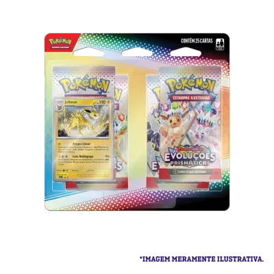 Pokémon - Escarlate e Violeta 08.5 - Evoluções Prismáticas - Blister com 4 booster + Jolteon Pokémon - Escarlate e Violeta 08.5 - Evoluções Prismáticas - Blister com 4 booster + Jolteon