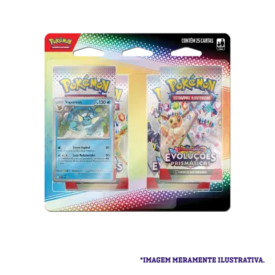 Pokémon - Escarlate e Violeta 08.5 - Evoluções Prismáticas - Blister com 4 booster + Vaporeon