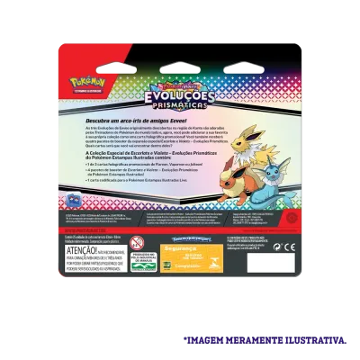 Pokémon - Escarlate e Violeta 08.5 - Evoluções Prismáticas - Blister com 4 booster + Flareon