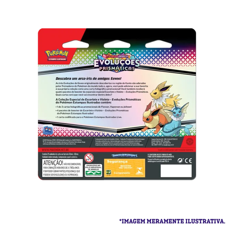 Pokémon - Escarlate e Violeta 08.5 - Evoluções Prismáticas - Blister com 4 booster + Jolteon Pokémon - Escarlate e Violeta 08.5 - Evoluções Prismáticas - Blister com 4 booster + Jolteon