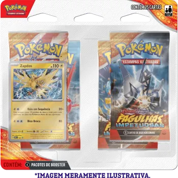 Pokémon - Escarlate e Violeta 08 - Fagulhas Impetuosas - Blister com 4 booster + Zapdos
