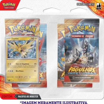 Pokémon - Escarlate e Violeta 08 - Fagulhas Impetuosas - Blister com 4 booster + Zapdos