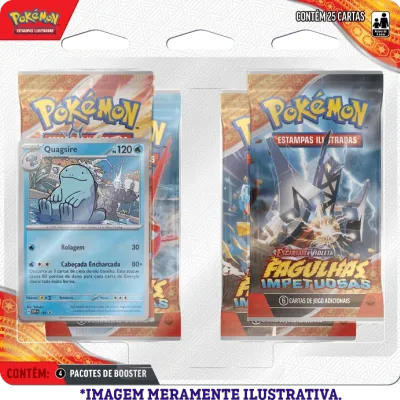 Pokémon - Escarlate e Violeta 08 - Fagulhas Impetuosas - Blister com 4 booster + Quagsire