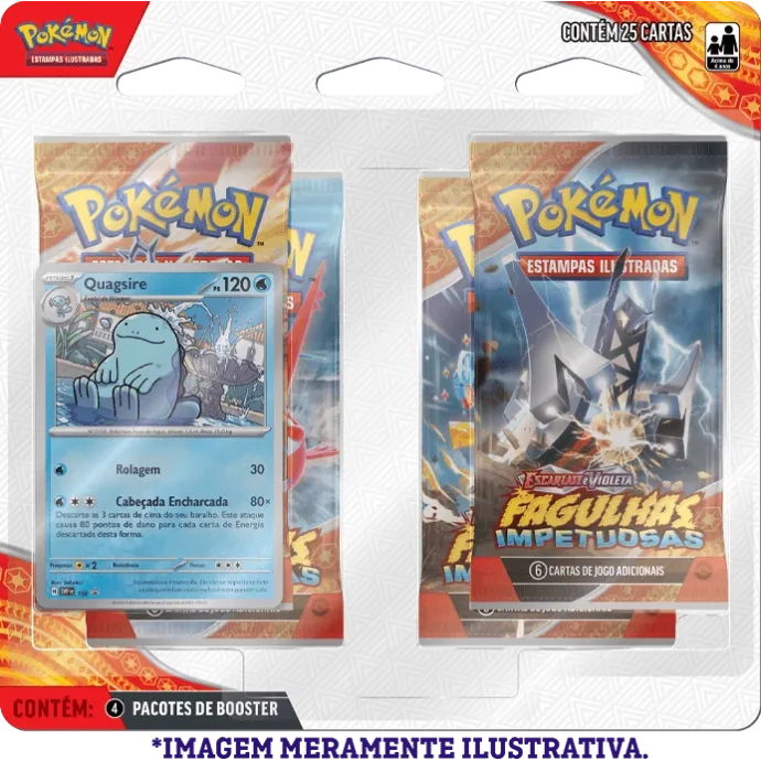 Pokémon - Escarlate e Violeta 08 - Fagulhas Impetuosas - Blister com 4 booster + Quagsire