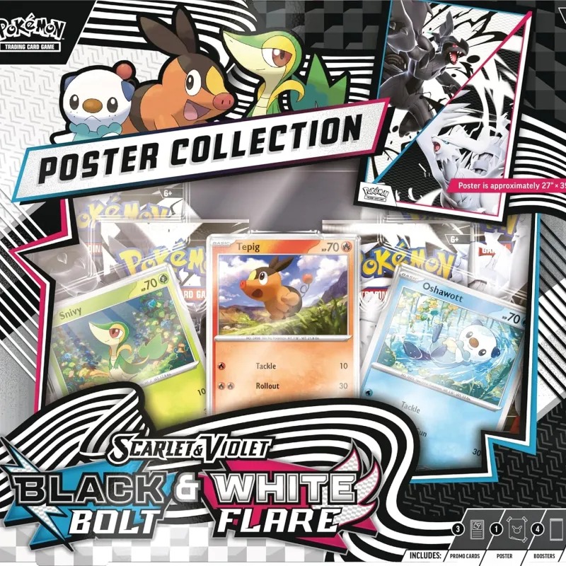 Pokémon - Escarlate e Violeta 10.5 - Fogo Branco e Raio Preto - Unova Poster Collection (Inglês)