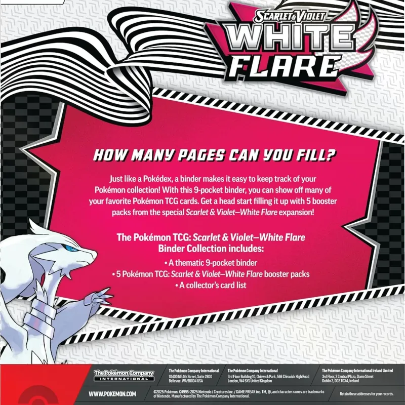 Pokémon - Escarlate e Violeta 10.5 - Fogo Branco e Raio Preto - White Flare Binder (Inglês)