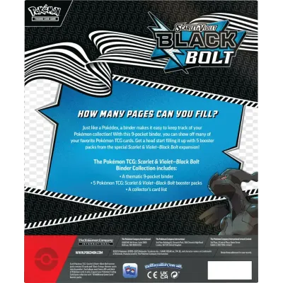 Pokémon - Escarlate e Violeta 10.5 - Fogo Branco e Raio Preto - Black Bolt Binder (Inglês)