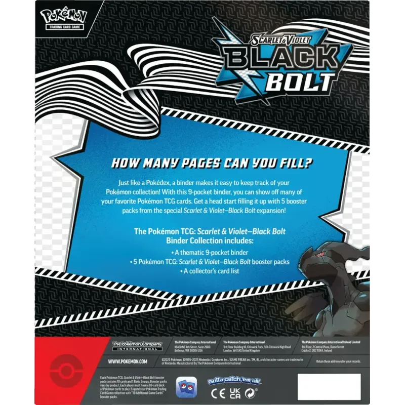 Pokémon - Escarlate e Violeta 10.5 - Fogo Branco e Raio Preto - Black Bolt Binder (Inglês) Pokémon - Escarlate e Violeta 10.5 - Fogo Branco e Raio Preto - Black Bolt Binder (Inglês)