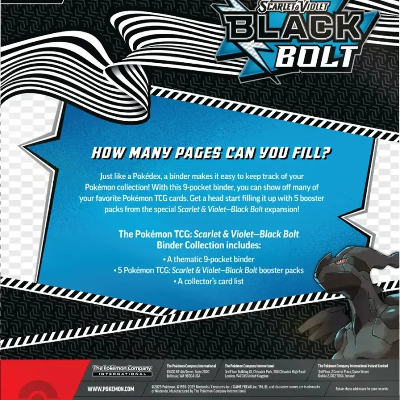 Pokémon - Escarlate e Violeta 10.5 - Fogo Branco e Raio Preto - Black Bolt Binder (Inglês)