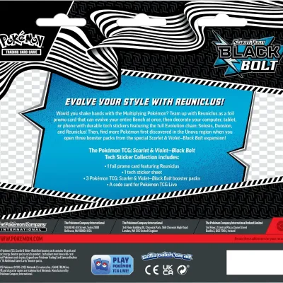 Pokémon - Escarlate e Violeta 10.5 - Raio Preto - Tech Sticker Collection (Inglês)