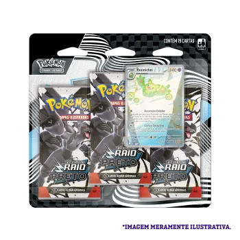 Pokémon - Escarlate e Violeta 10.5 - Raio Preto - Blister com 3 booster + Reuniclus