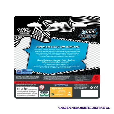 Pokémon - Escarlate e Violeta 10.5 - Raio Preto - Blister com 3 booster + Reuniclus