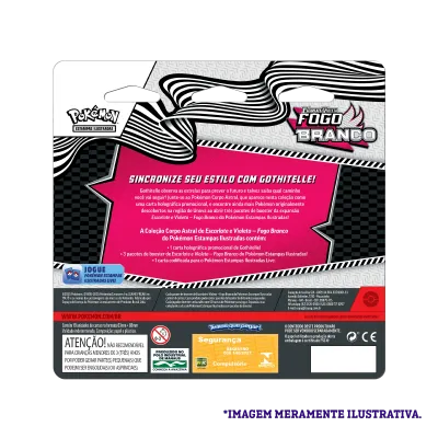 Pokémon - Escarlate e Violeta 10.5 - Fogo Branco - Blister com 3 booster + Gothitelle