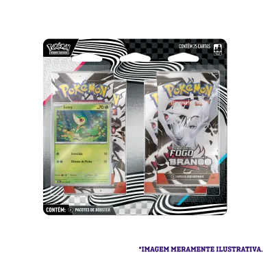 Pokémon - Escarlate e Violeta 10.5 - Fogo Branco e Raio Preto - Blister com 4 booster + Snivy
