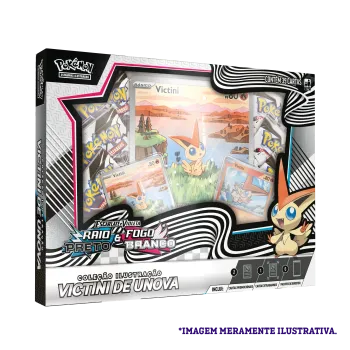 Pokémon - Escarlate e Violeta 10.5 - Fogo Branco e Raio Preto - Coleção Ilustração: Victini de Unova