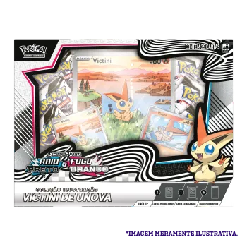 Pokémon - Escarlate e Violeta 10.5 - Fogo Branco e Raio Preto - Coleção Ilustração: Victini de Unova