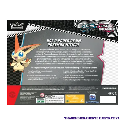 Pokémon - Escarlate e Violeta 10.5 - Fogo Branco e Raio Preto - Coleção Ilustração: Victini de Unova