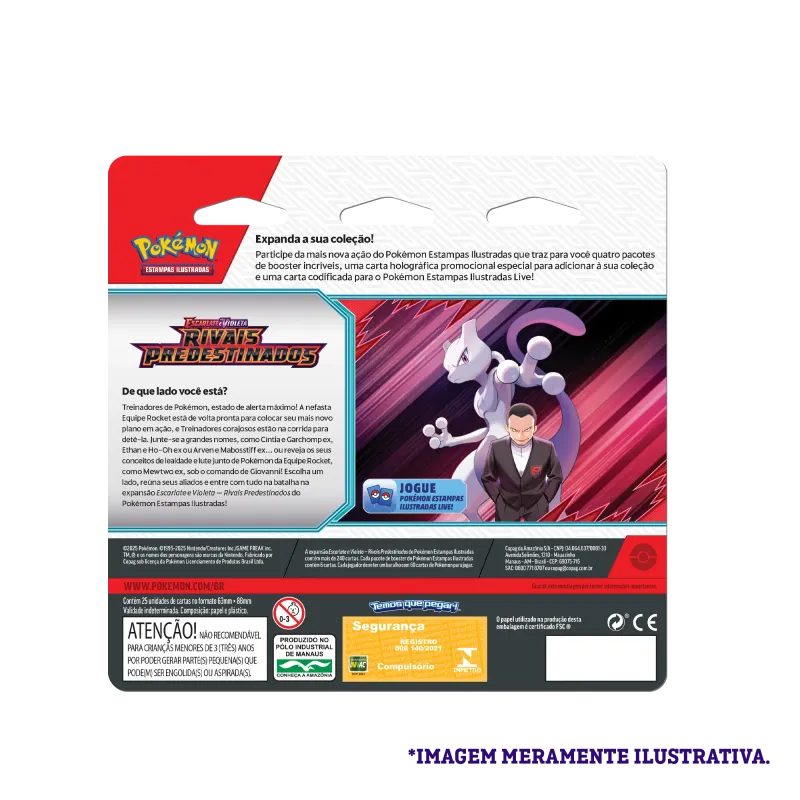 Pokémon - Escarlate e Violeta 10 - Rivais Predestinados - Blister com 4 booster + Zarude Pokémon - Escarlate e Violeta 10 - Rivais Predestinados - Blister com 4 booster + Zarude