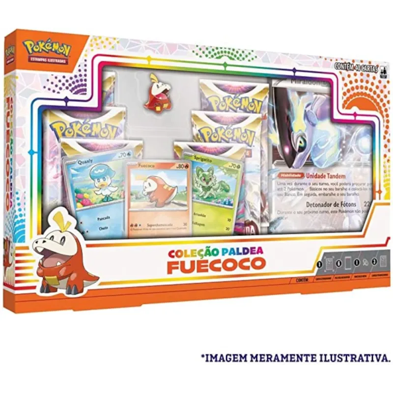 Pokémon - Box Coleção Paldea Fuecoco + Miraidon EX Extragrande