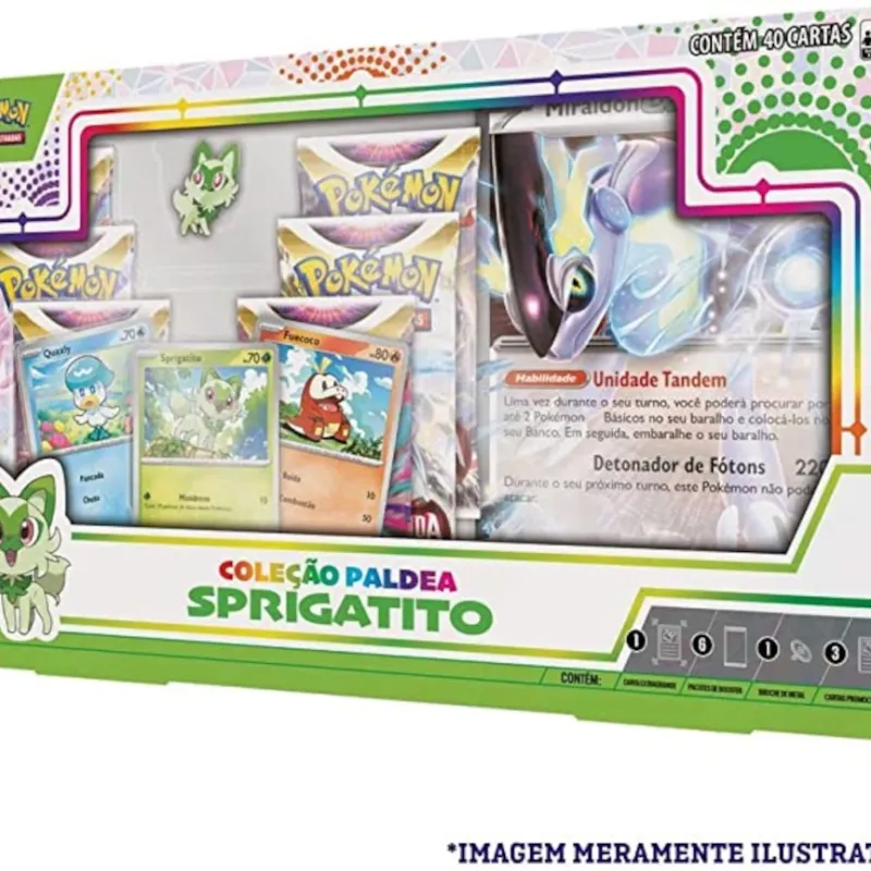 Pokémon - Box Coleção Paldea Sprigatito + Miraidon EX Extragrande