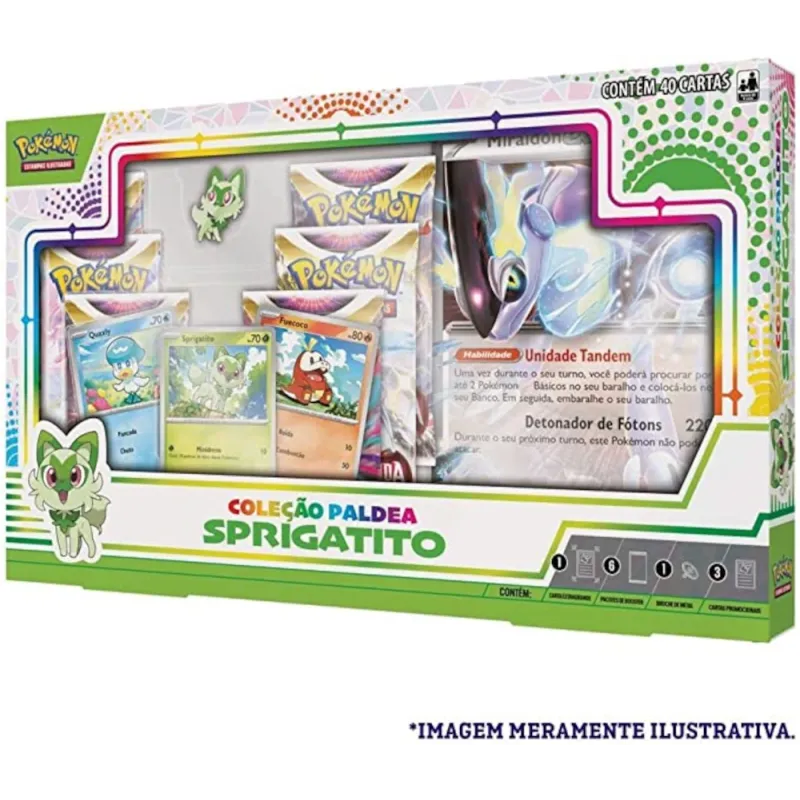 Pokémon - Box Coleção Paldea Sprigatito + Miraidon EX Extragrande