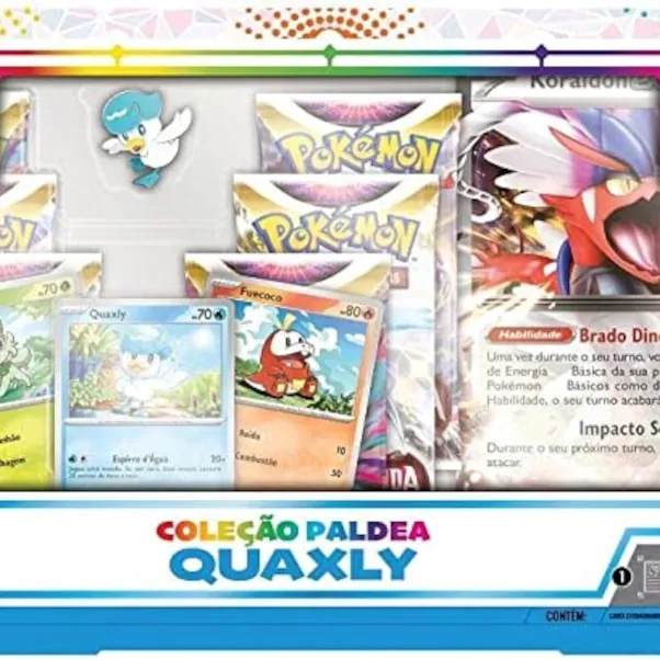 Pokémon - Box Coleção Paldea Quaxly + Koraidon EX Extragrande