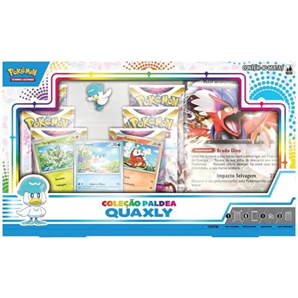Pokémon - Box Coleção Paldea Quaxly + Koraidon EX Extragrande