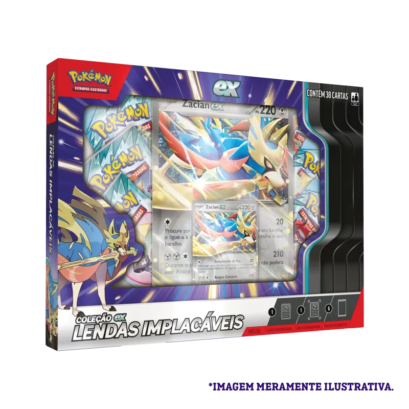 Pokémon - Box Coleção EX Lendas Implacáveis: Zacian Pokémon - Box Coleção EX Lendas Implacáveis: Zacian