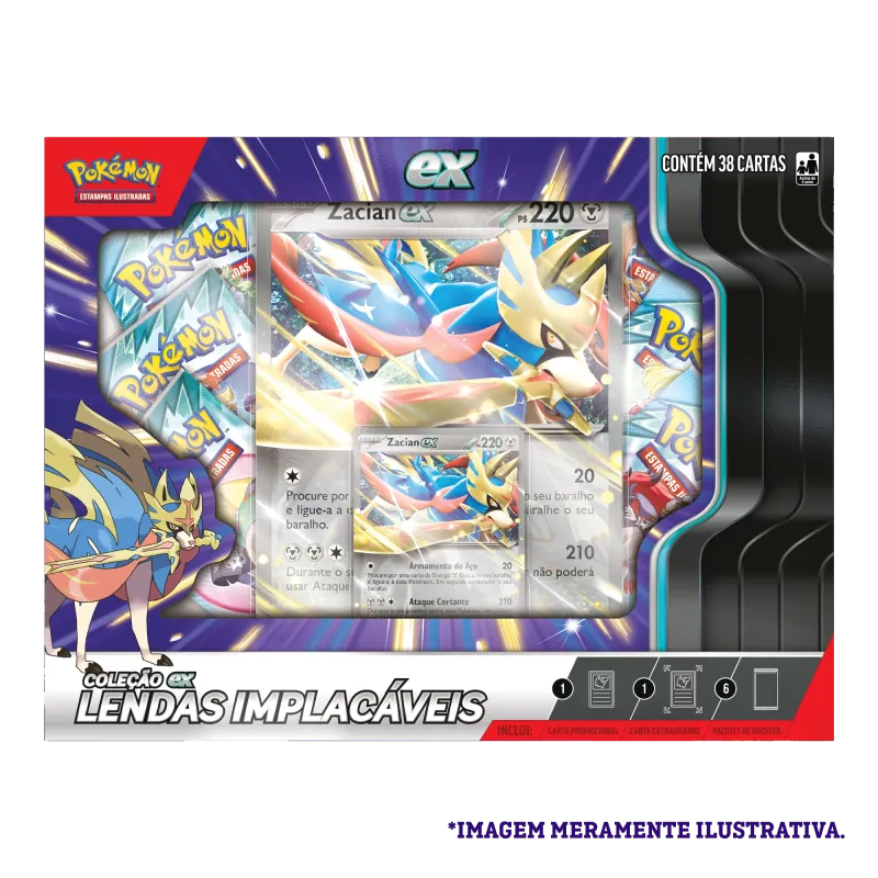 Pokémon - Box Coleção EX Lendas Implacáveis: Zacian Pokémon - Box Coleção EX Lendas Implacáveis: Zacian