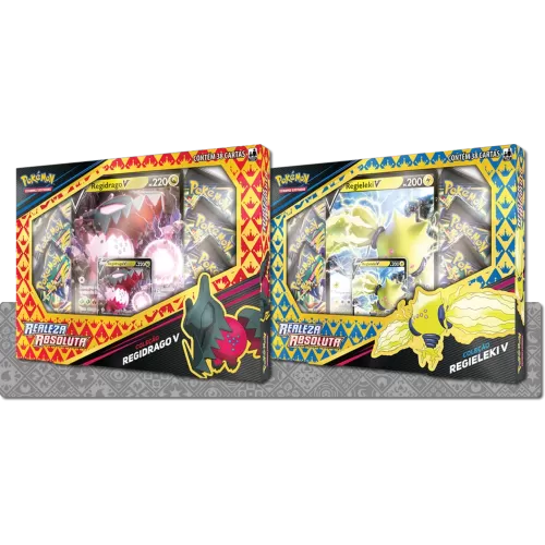 Pokémon - Realeza Absoluta - Kit 2 Box Coleção Regidrago V e Regieleki V