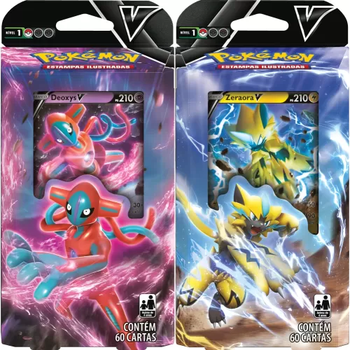Pokemon - (Deck) Baralho Batalha V - Kit de 2 Decks (Deoxys V e Zeraora V)
