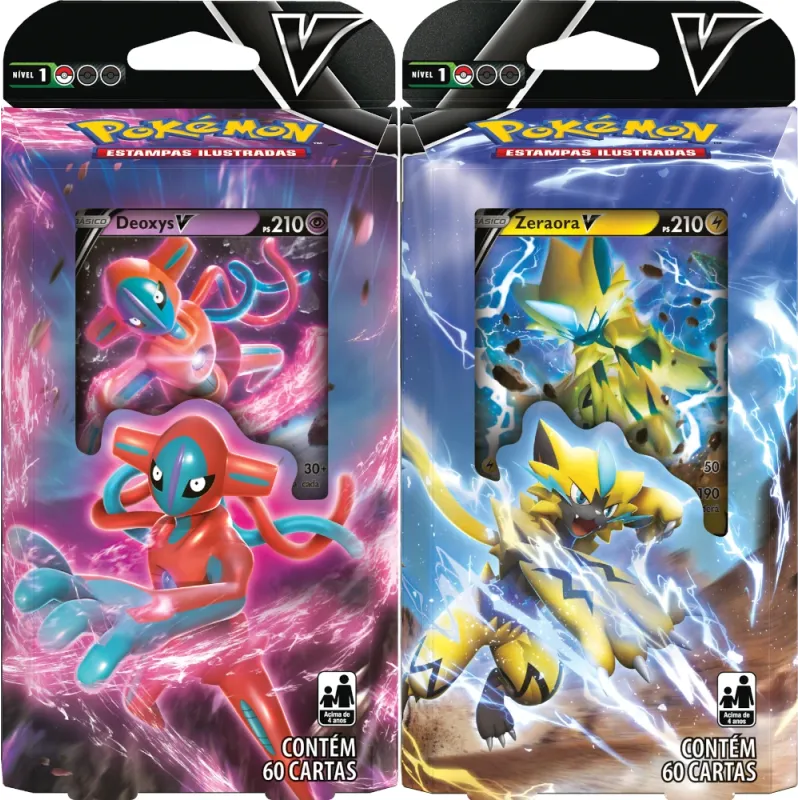 Pokemon - (Deck) Baralho Batalha V - Kit de 2 Decks (Deoxys V e Zeraora V)