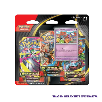 Pokémon - Mega Evolução 01 - Blister com 3 booster + Drifloon