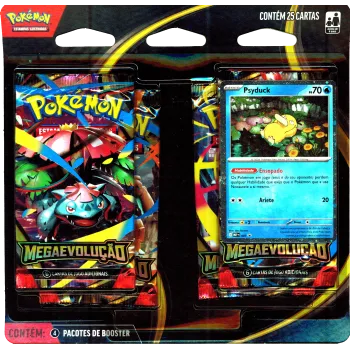 Pokémon - Mega Evolução 01 - Blister com 4 booster + Psyduck