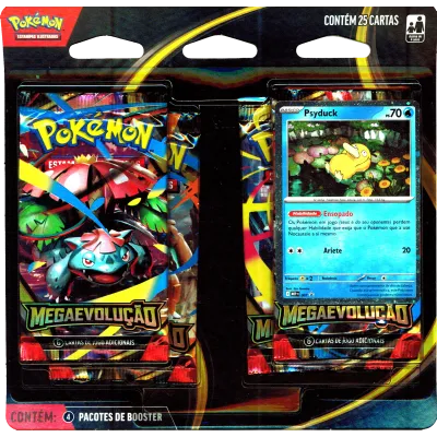 Pokémon - Mega Evolução 01 - Blister com 4 booster + Psyduck