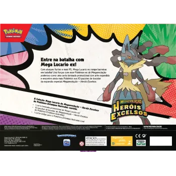 Pokémon - Box Coleção Mega Lucario ex de Megaevolução - Heróis Excelsos (Lançamento 20/03/2026)