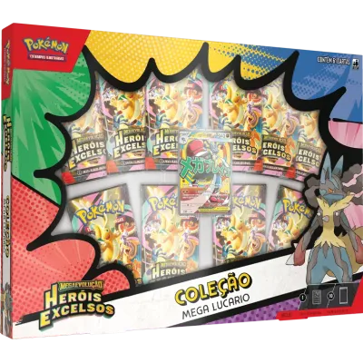 Pokémon - Box Coleção Mega Lucario ex de Megaevolução - Heróis Excelsos (Lançamento 20/03/2026)