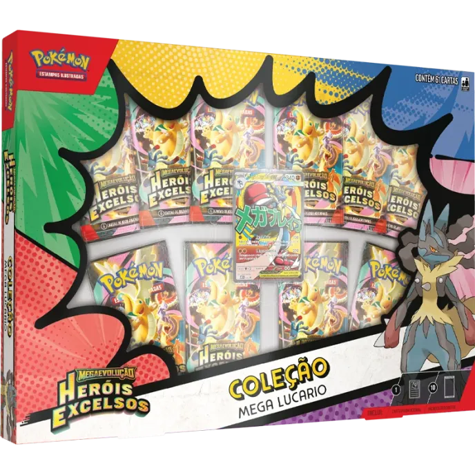 Pokémon - Box Coleção Mega Lucario ex de Megaevolução - Heróis Excelsos (Lançamento 20/03/2026)