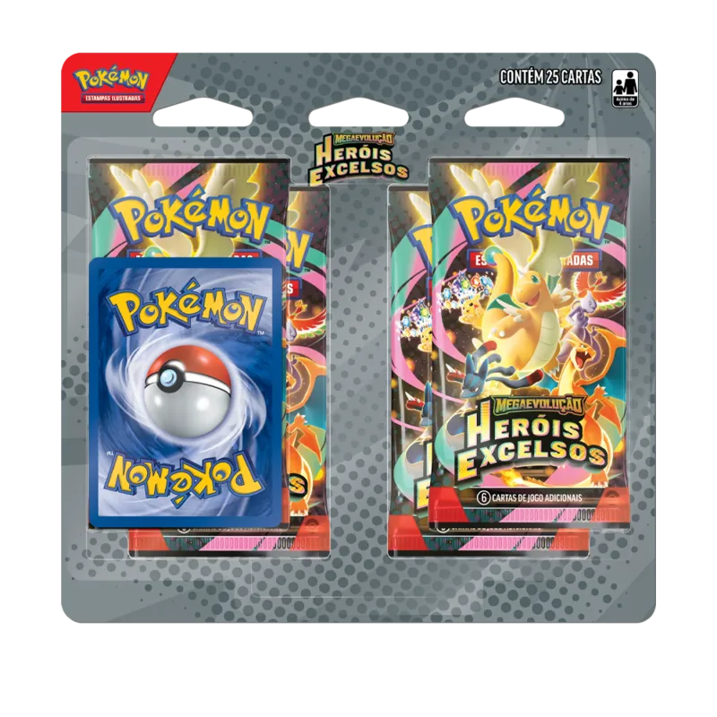 Pokémon - Mega Evolução 02.5 - Heróis Excelsos - Blister com 4 booster + Tangela da Érica