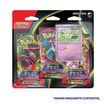 Pokémon - Mega Evolução 02 - Fogo Fantasmagórico - Blister com 3 booster + Cottonee