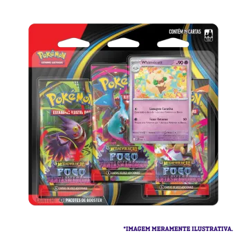 Pokémon - Mega Evolução 02 - Fogo Fantasmagórico - Blister com 3 booster + Whimsicott