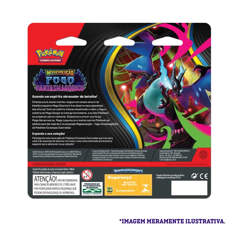 Pokémon - Mega Evolução 02 - Fogo Fantasmagórico - Blister com 3 booster + Cottonee Pokémon - Mega Evolução 02 - Fogo Fantasmagórico - Blister com 3 booster + Cottonee