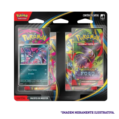 Pokémon - Mega Evolução 02 - Fogo Fantasmagórico - Blister com 4 booster + Sneasel Pokémon - Mega Evolução 02 - Fogo Fantasmagórico - Blister com 4 booster + Sneasel