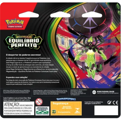 Pokémon - Mega Evolução 03 - Equilíbrio Perfeito - Blister com 4 booster + Chikorita